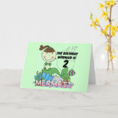 Mermaid 2nd誕生日Tシャツとギフト カード (黄色い花)