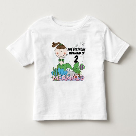 Mermaid 2nd誕生日Tシャツとギフト トドラーTシャツ (正面)