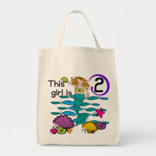 Mermaid 2nd誕生日Tシャツとギフト トートバッグ