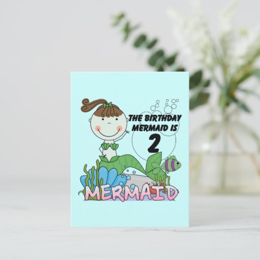 Mermaid 2nd誕生日Tシャツとギフト ポストカード (スタンド正面)