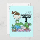 Mermaid 2nd誕生日Tシャツとギフト ポストカード (正面/裏面)