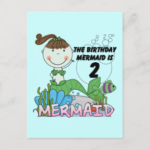 Mermaid 2nd誕生日Tシャツとギフト ポストカード