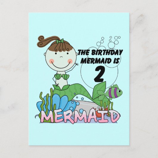 Mermaid 2nd誕生日Tシャツとギフト ポストカード (正面)