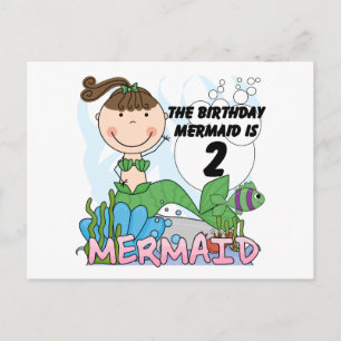 Mermaid 2nd誕生日Tシャツとギフト ポストカード