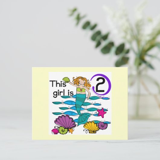Mermaid 2nd誕生日Tシャツとギフト ポストカード (スタンド正面)