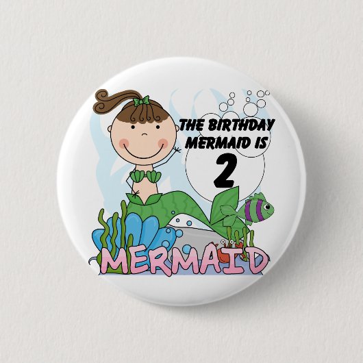 Mermaid 2nd誕生日Tシャツとギフト 缶バッジ (正面)