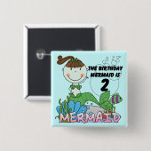 Mermaid 2nd誕生日Tシャツとギフト 缶バッジ (正面&裏面)