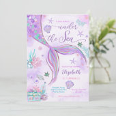 Mermaid 2nd Birthday Party Invitation 招待状 (スタンド正面)