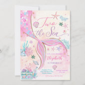 Mermaid 2nd Birthday Party Invitation 招待状 (正面)