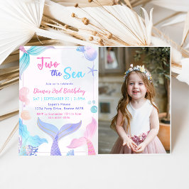 Mermaid 2nd Birthday Two The Seaパーティー写真 招待状