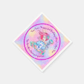 Mermaid 3rd誕生日の変更の編集文字のパーソナライズ スタンダードカクテルナプキン (角)