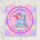 Mermaid 3rd誕生日の変更の編集文字のパーソナライズ フェイバータグ (正面)