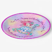 Mermaid 3rd誕生日の変更の編集文字のパーソナライズ ペーパープレート (アングル)