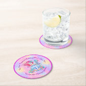 Mermaid 3rd誕生日の変更の編集文字のパーソナライズ ラウンドペーパーコースター (インサイチュ)