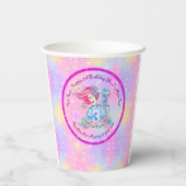 Mermaid 3rd誕生日の変更の編集文字のパーソナライズ 紙コップ (裏面)
