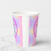 Mermaid 3rd誕生日の変更の編集文字のパーソナライズ 紙コップ (右)