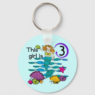 Mermaid 3rd誕生日Tシャツとギフト キーホルダー