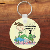 Mermaid 3rd誕生日Tシャツとギフト キーホルダー (正面)