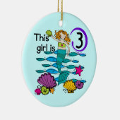 Mermaid 3rd誕生日Tシャツとギフト セラミックオーナメント (右)
