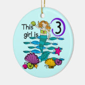 Mermaid 3rd誕生日Tシャツとギフト セラミックオーナメント (左)