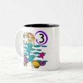 Mermaid 3rd誕生日Tシャツとギフト ツートーンマグカップ (正面左)