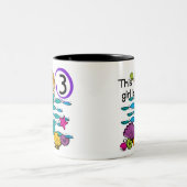 Mermaid 3rd誕生日Tシャツとギフト ツートーンマグカップ (中央)