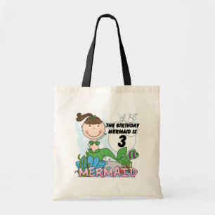Mermaid 3rd誕生日Tシャツとギフト トートバッグ