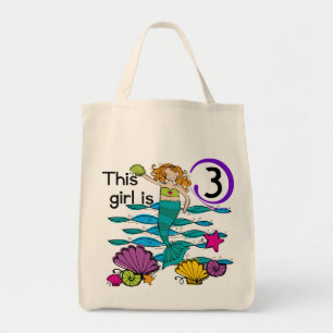 Mermaid 3rd誕生日Tシャツとギフト トートバッグ