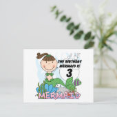 Mermaid 3rd誕生日Tシャツとギフト ポストカード (スタンド正面)