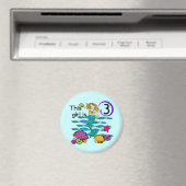 Mermaid 3rd誕生日Tシャツとギフト マグネット (インサイチュ (食洗機))