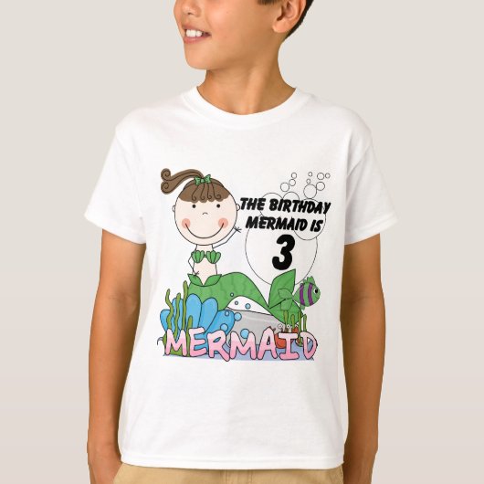 Mermaid 3rd誕生日Tシャツとギフト Tシャツ (正面)