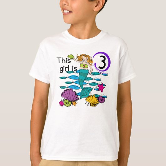 Mermaid 3rd誕生日Tシャツとギフト Tシャツ (正面)