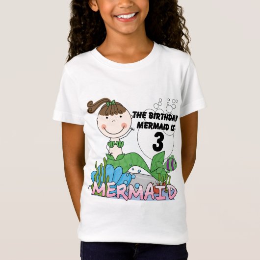 Mermaid 3rd誕生日Tシャツとギフト Tシャツ (正面)