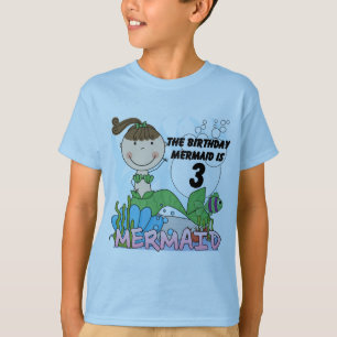 Mermaid 3rd誕生日Tシャツとギフト Tシャツ