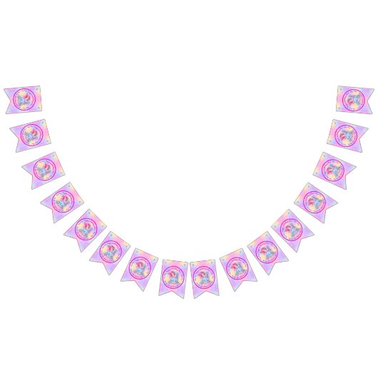 Mermaid 3rd Birthday Change Edit文字Personalize バンティングフラッグ (全)