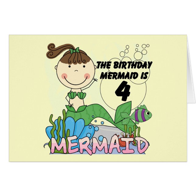 Mermaid 4th誕生日Tシャツとギフト (正面横)