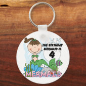 Mermaid 4th誕生日Tシャツとギフト キーホルダー (正面)