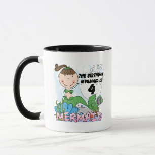 Mermaid 4th誕生日Tシャツとギフト マグカップ