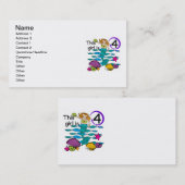 Mermaid 4th誕生日Tシャツとギフト 名刺 (正面/裏面)