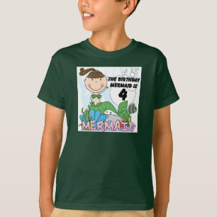 Mermaid 4th誕生日Tシャツとギフト Tシャツ