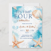 Mermaid 4th Birthday 招待状 (正面)