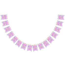 Mermaid 4th Birthday Change編集文字パーソナライズ バンティングフラッグ