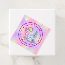 Mermaid 4th Birthday Change編集文字パーソナライズ フェイバータグ