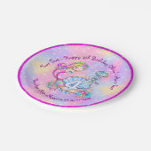 Mermaid 4th Birthday Change編集文字パーソナライズ ペーパープレート (アングル)