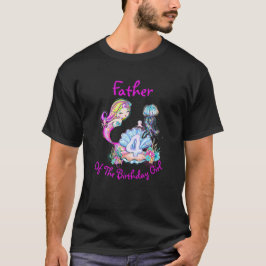 Mermaid 4th Birthday Edit Change Name文字Father Tシャツ
