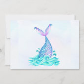 Mermaid 5th誕生日ダイビングへ5つのパーティー写真 招待状 (裏面)