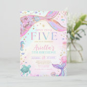 Mermaid 5Th Birthday Invitation 招待状 (スタンド正面)