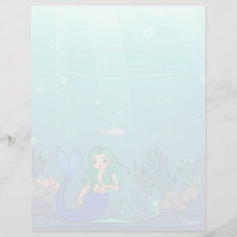 Mermaid - 8.5インチx 11インチひな形シート