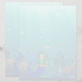 Mermaid - 8.5インチx 11インチひな形シート (正面/裏面)