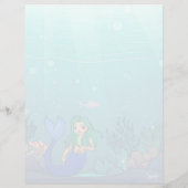 Mermaid - 8.5インチx 11インチひな形シート (裏面)
